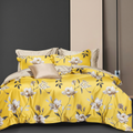 Luxury Yellow Floral Complete Bedding Set – Egyptian Cotton Feel