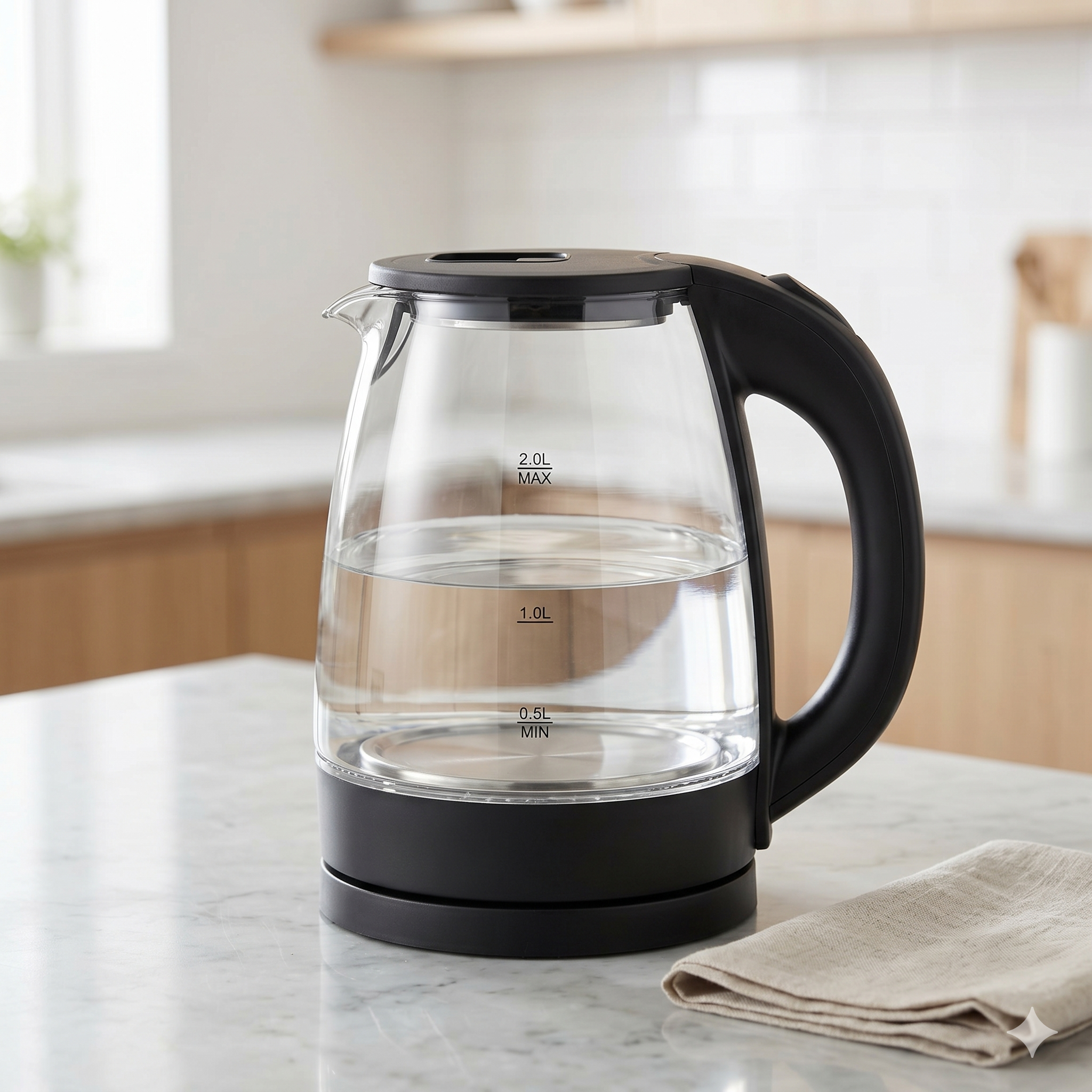 Premium Glass Electric Kettle with Blue LED Illumination - Fast Boil