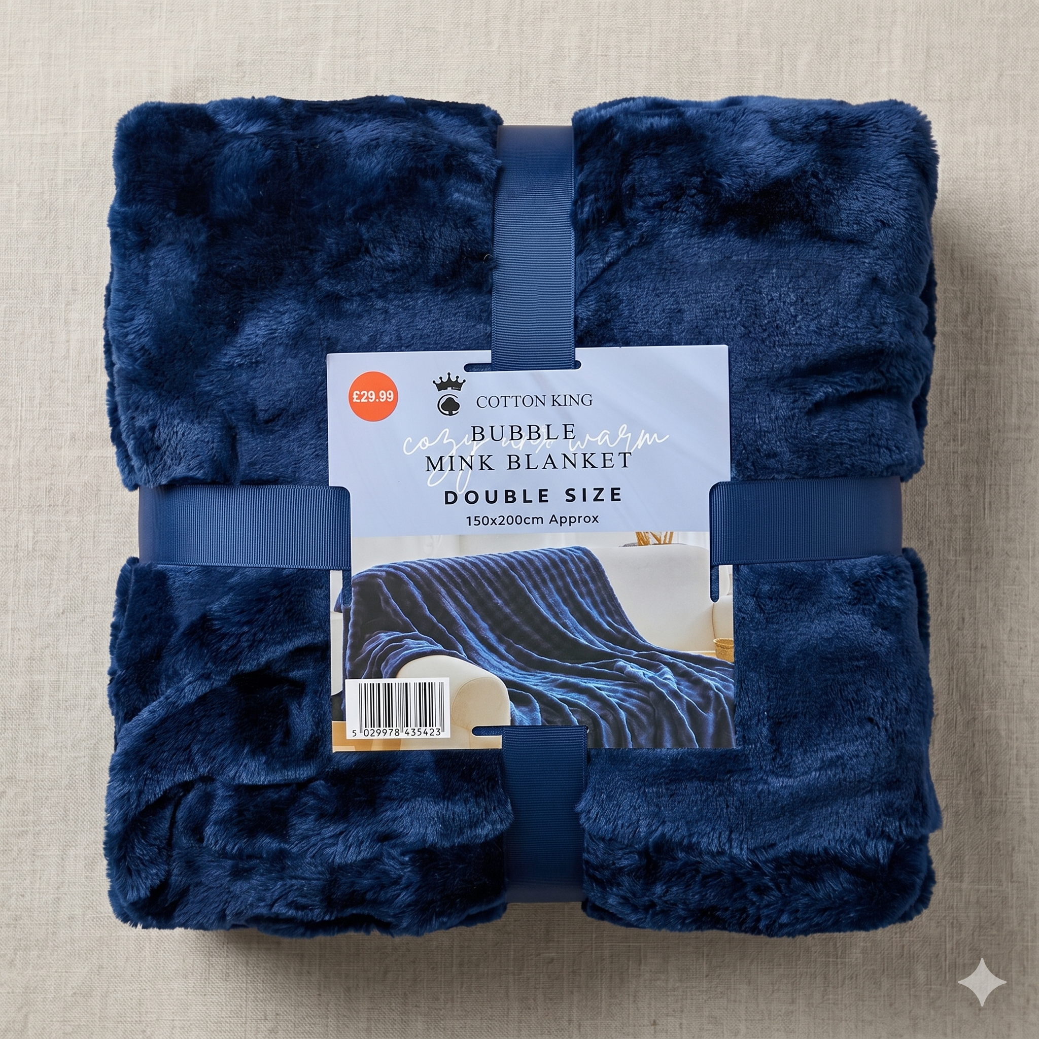 Ultra-Soft Plush Bubble Mink Throw Blanket | 150x200cm | Grey, Navy, or Black