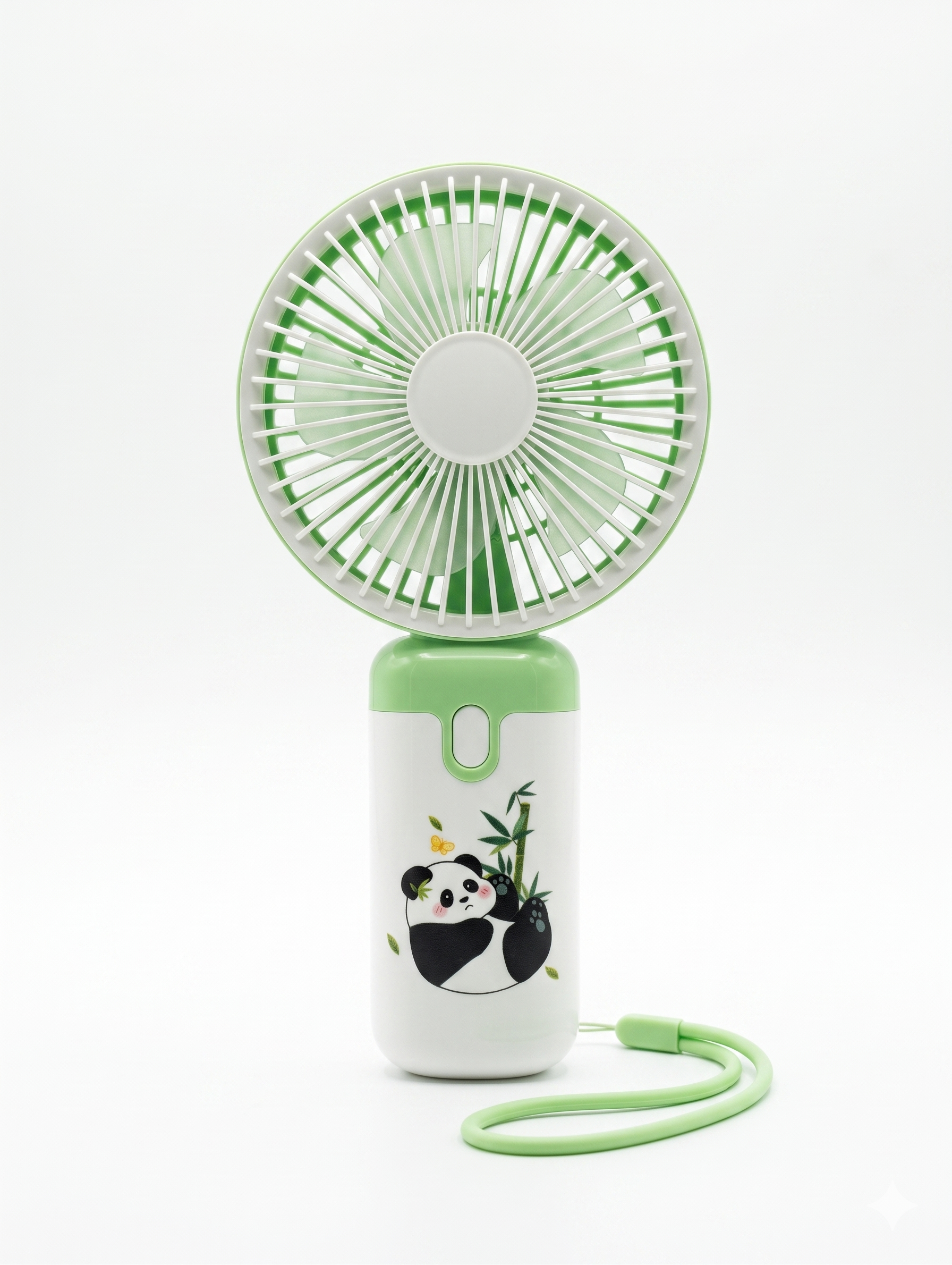 Mini Handheld Fan Portable USB Rechargeable Cooler Travel Cute Panda Green
