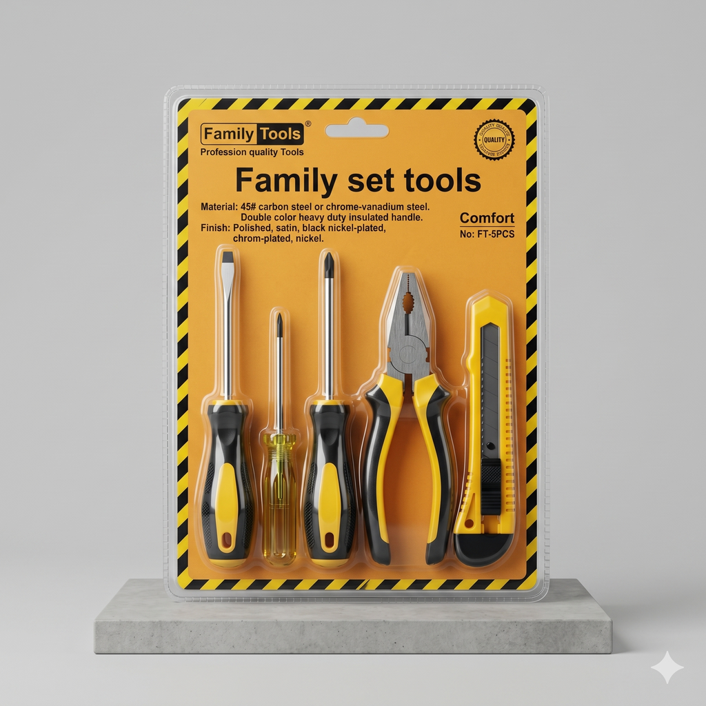 5-Piece Essential Household Hand Tool Set