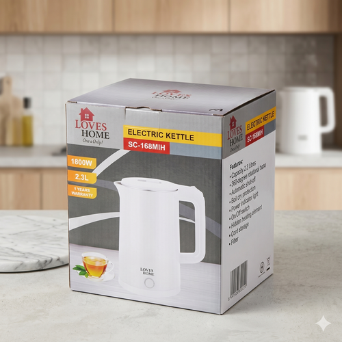 2.3L Electric Kettle | 1800W Fast Boil | Minimalist White Design